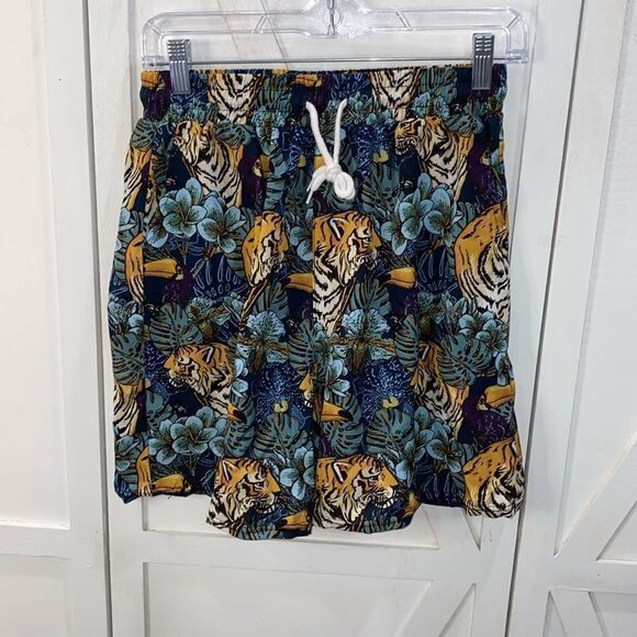 Tunevuse Men's Tropical Tigers And Toucans Button Down Shirt And Shorts Size S - Picture 8 of 15